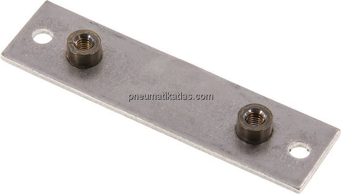 verlängerte Anschweißplatte mit Befestigungsbohrungen, Edelstahl, Baugröße 6, le