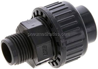 Klebe-/Gewindeverschraubung, PVC-U/ EPDM, 20mmxG 1/2" AG