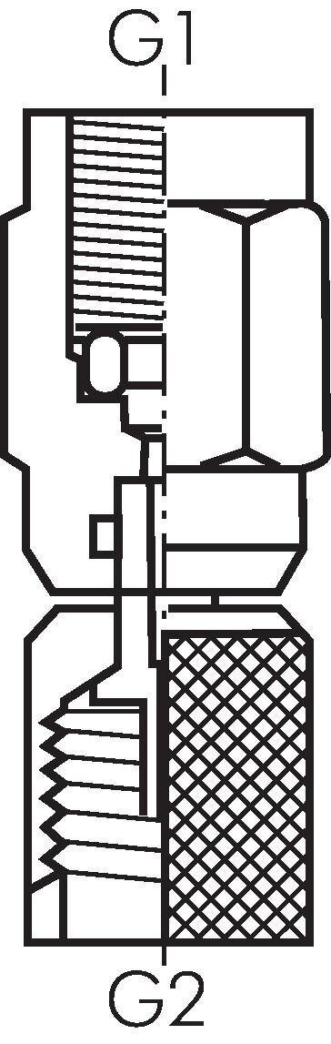 Zeichnung: Manometeranschluss zum Aufschrauben auf