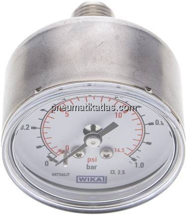ES-Manometer waagerecht, 50mm, 0 - 1 bar, G 1/4"