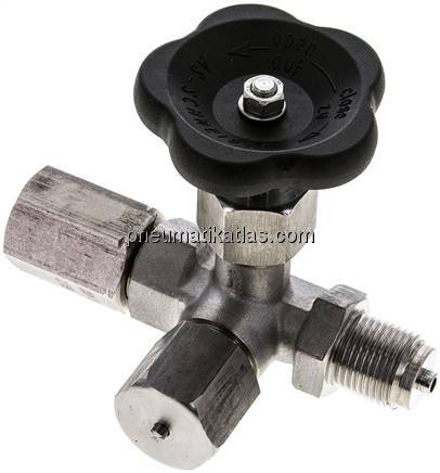 Manometer-Absperrventil G 1/2" Spannmuffe - Zapfen,1.4571