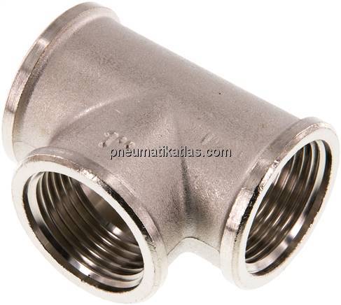 T-Stück G 1" (IG), Messing vernickelt