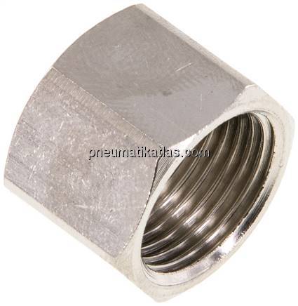 Überwurfmutter Messing vernickelt, G 3/8", 4 / 6 / 9 mm