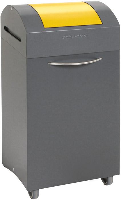Wertstoffbeh. 60 l grau/gelb, 830x380x320mm stumpf