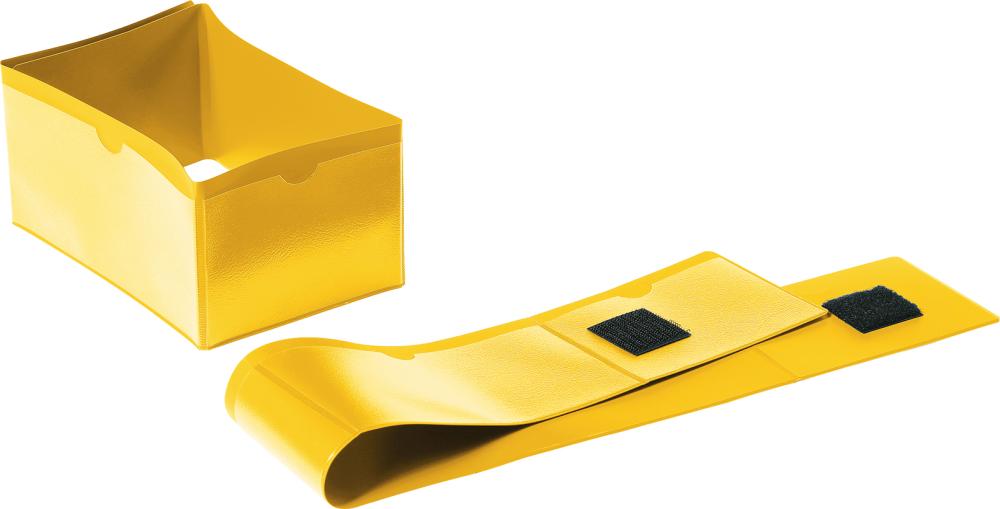 Palettenfuß-Banderole B140xH65/90x65 mm gelb mit Klettverschluss VE 50 Stück