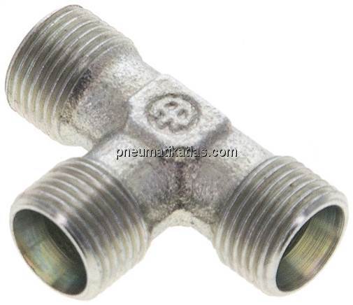 T-Schneidringverschraubung 8 LL (M12x1), ohne Mutter & Schneidring, Stahl verzin