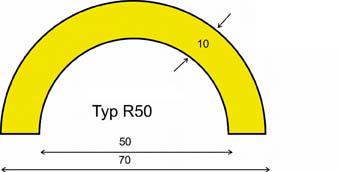 Rohrschutz Typ R50, L 5000mm gelb/schwarz selbstklebend Dancop