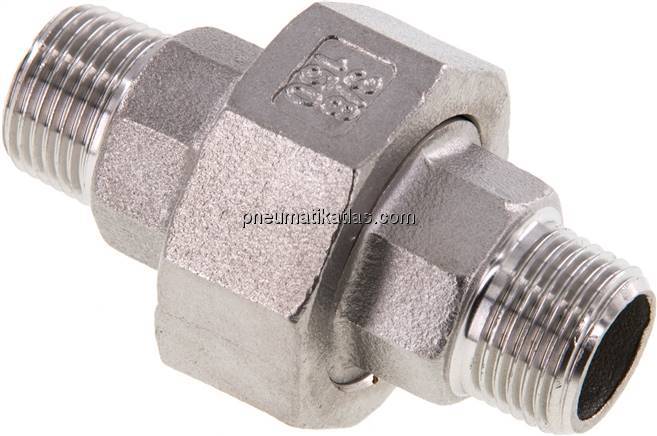 Doppelnippel trennbar R 3/8" flach dichtend,1.4408