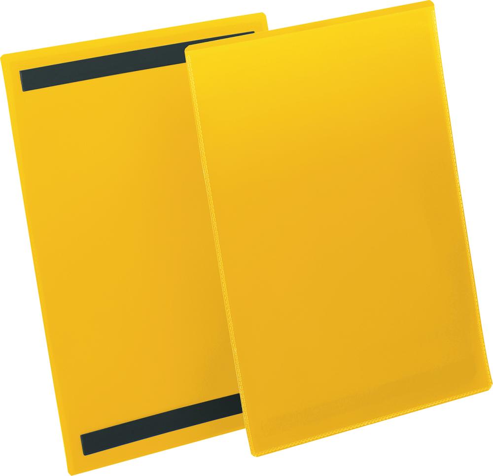 Etikettentasche B210xH297 mm A4 hoch gelb, magnetisch VE 50 Stück