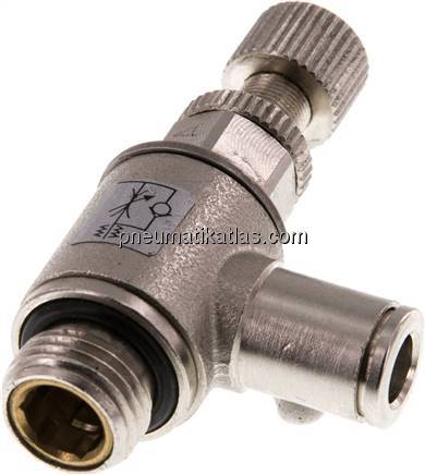 Winkel-Drosselrückschlagventil G 1/4"-6mm,zuluftregelnd
