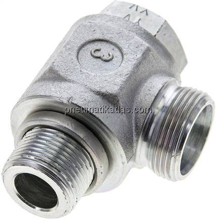 Winkel-Schwenkverschraubung M 22x1,5-18 L (M26x1,5), ohne Mutter & Schneidring, 