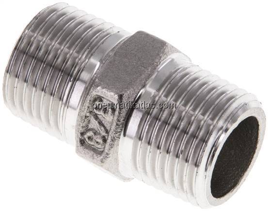 Doppelnippel NPT 3/8"-NPT 3/8", 1.4408