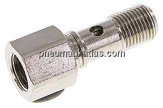 Hohlschraube, 1-fach Innengew. G 1/8"-24,0mm, Messing vernickelt