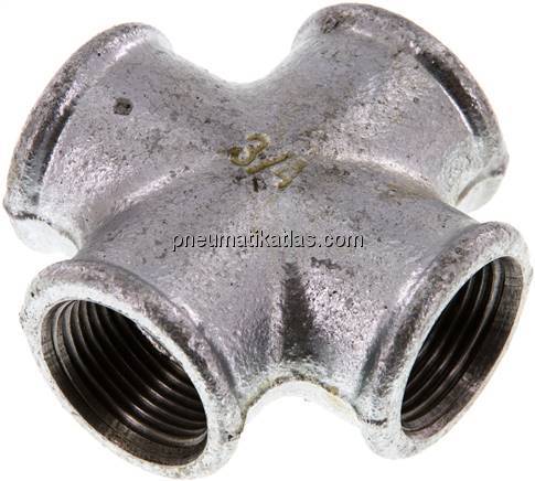 Kreuzstück Rp 3/4" (IG), Temperguss verzinkt