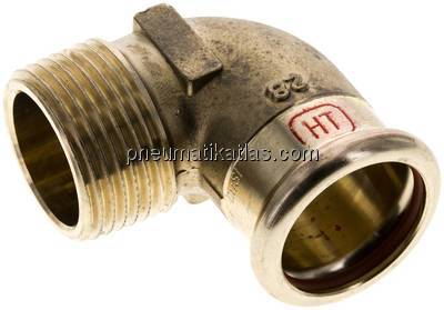 Pressfitting, Winkel, 28mm / R 1" AG, Kupfer / Kupferlegierung