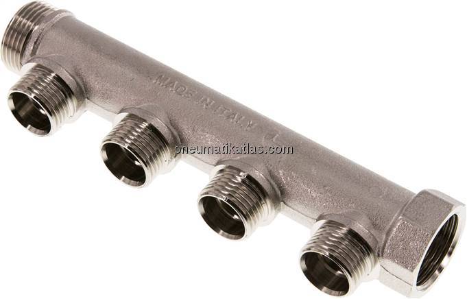 Verteilerrohr G 3/4"(IG/AG), Abgang 4x G 1/2" (AG)