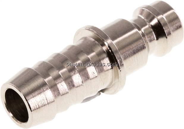 Kupplungsstecker (NW5) 8 (5/16")mm Schlauch, Messing vernickelt