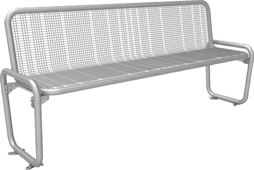 Parkbank PAMPLONA Drahtgitter RAL 9006 B1896xT546xH875 mm mit Rückenlehne