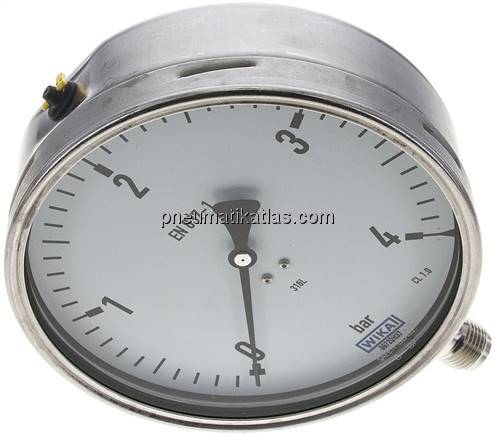 Chemie-Manometer senkrecht, 160mm, 0 - 4 bar