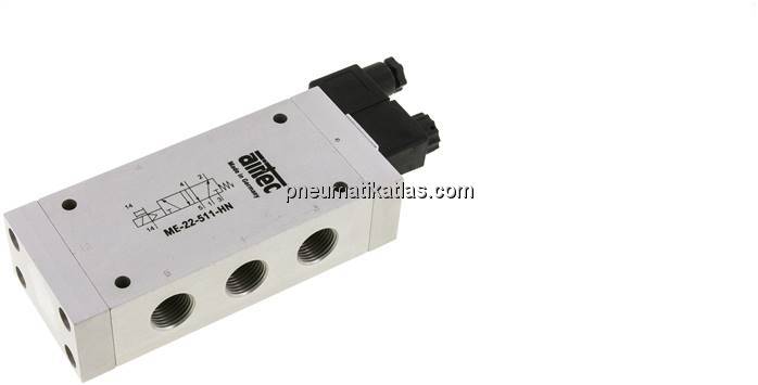 5/2-Wege Magnetventil mit Fremdluftanschluss, G 1/2"