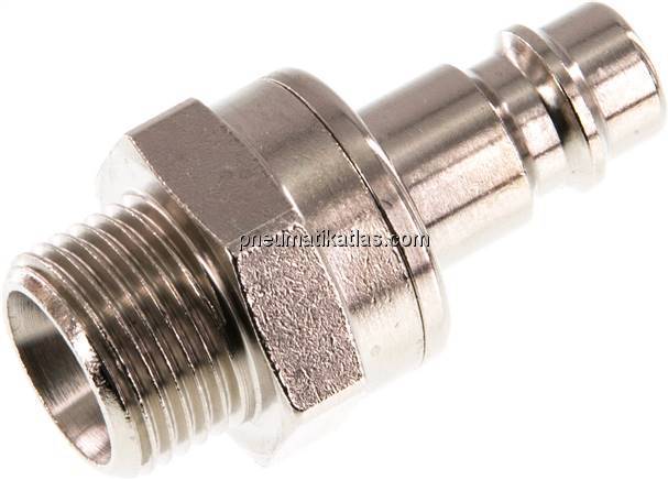 Kupplungsstecker (NW7,2) G 3/8"(AG), Messing vernickelt