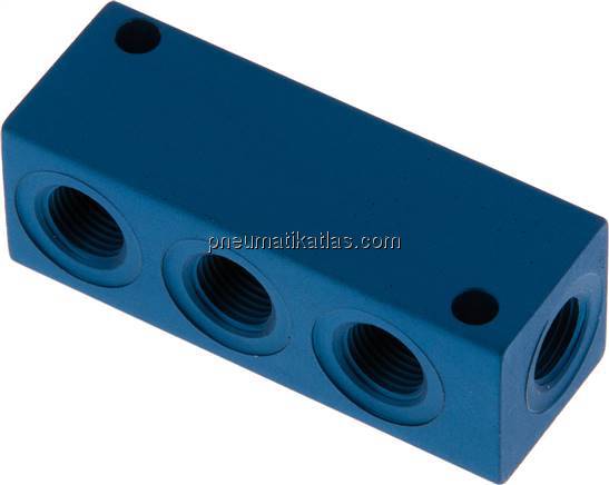 Verteilerleiste 4x G 1/8", Aluminium