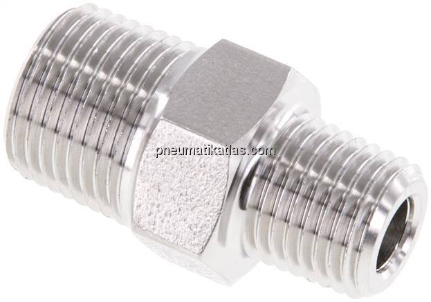 Doppelnippel NPT 3/8"-NPT 1/4", 1.4571