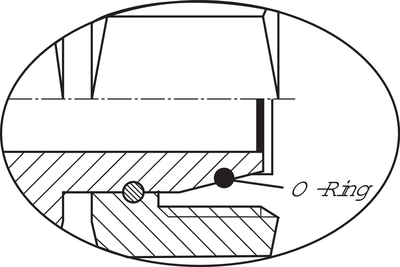 Zeichnung: O-Ringabdichtung an Dichtkegelverschrau
