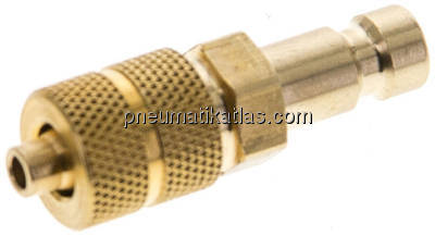 Kupplungsstecker (NW2,7) 4,3x3mm Schlauch, Messing