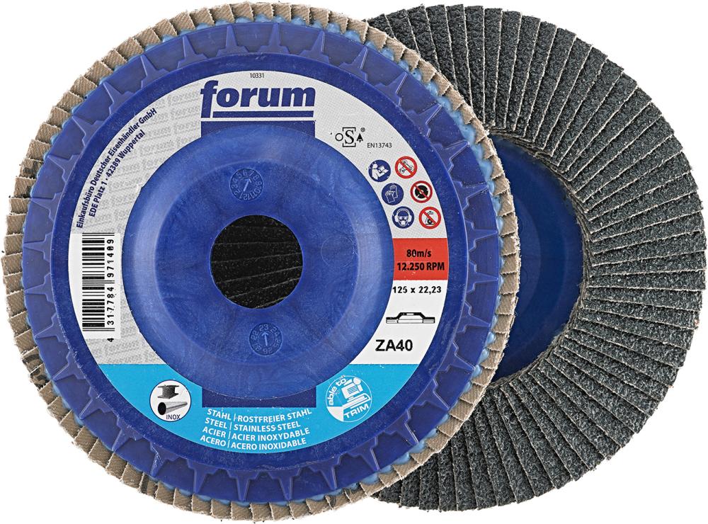 Fächerschleifscheibe 125mm, gewölbt, ZK 40 trimmbar FORUM