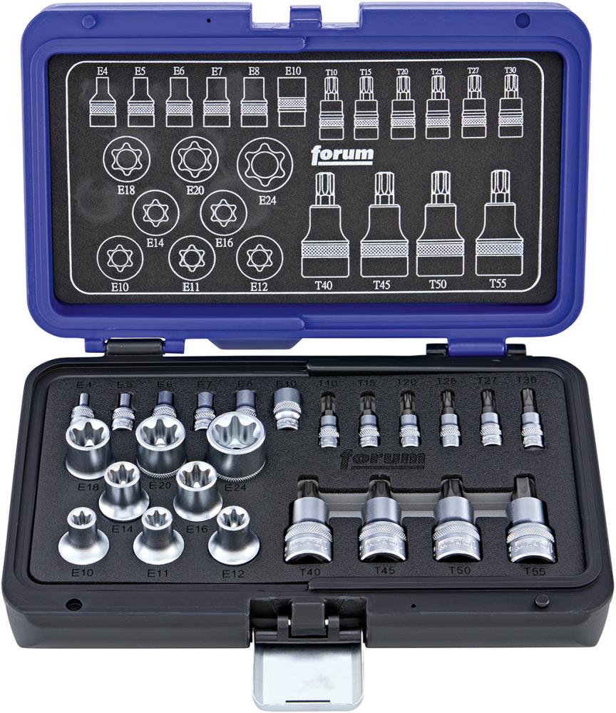 Einsatz.-Grt. 1/4+1/2" 24tlg. T FORUM
