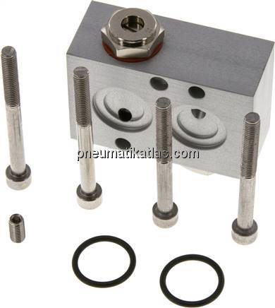 NAMUR Adapterplatte, 3/2-Wege Drosselfunktion für Abluft der druckbeaufschlagten