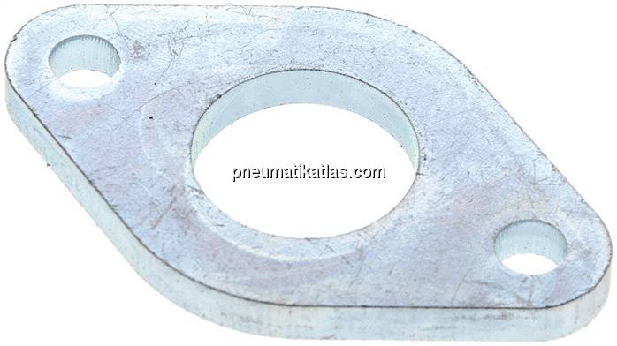 Flanschbefestigung f. 20 & 25mm ISO 6431-Zylinder, Stahl verzinkt