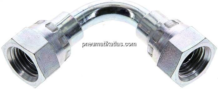 90°-Winkelverschraubung,60°Konus G 1/4" (IG), Stahl verzinkt