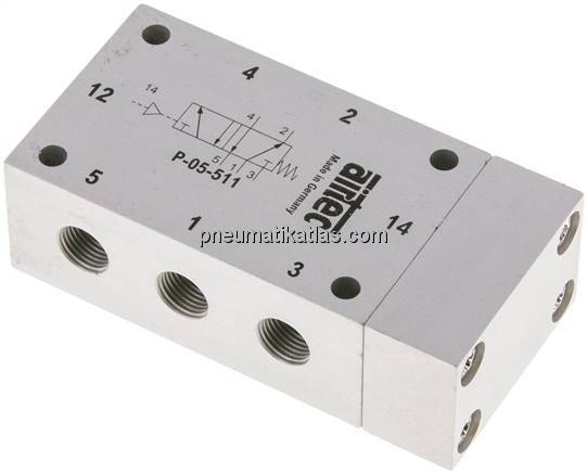 5/2-Wege Pneumatikventil G 1/8", Feder, ATEX-Zulassung