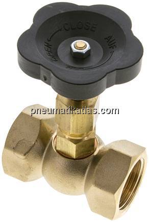 Nadel-Absperrventil, Messing, G 1" (IG), 0 - 100bar