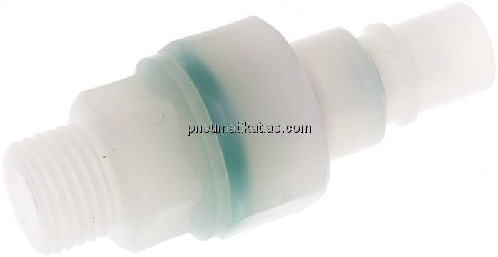 Kupplungsstecker (NW7,2) G 1/4", PVDF absperrend