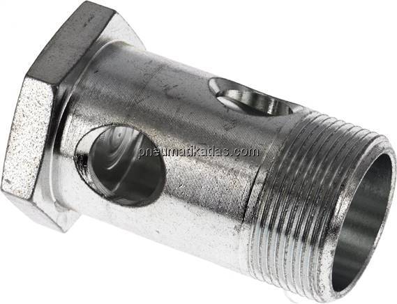 Hohlschraube 1-fach, M 30x1,5, Stahl verzinkt