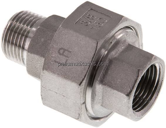 Verschraubung flach dichtend Rp/R 3/8" (IG/AG)