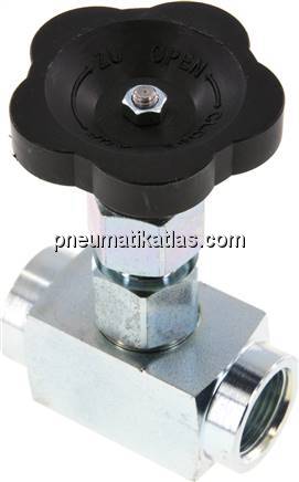 Nadel-Absperrventil, Stahl verzinkt, G 3/4", 0 - 200bar