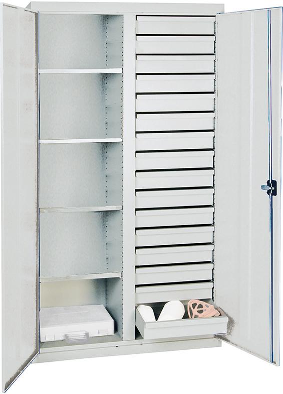 Werkzeugschrank 16 S 4 W 1800x1000x500 mm grau stumpf