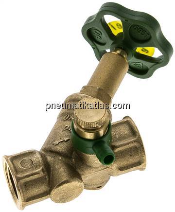 Schrägsitz-Absperrventil, Rp 1/2", PN 10, Messing, DVGW