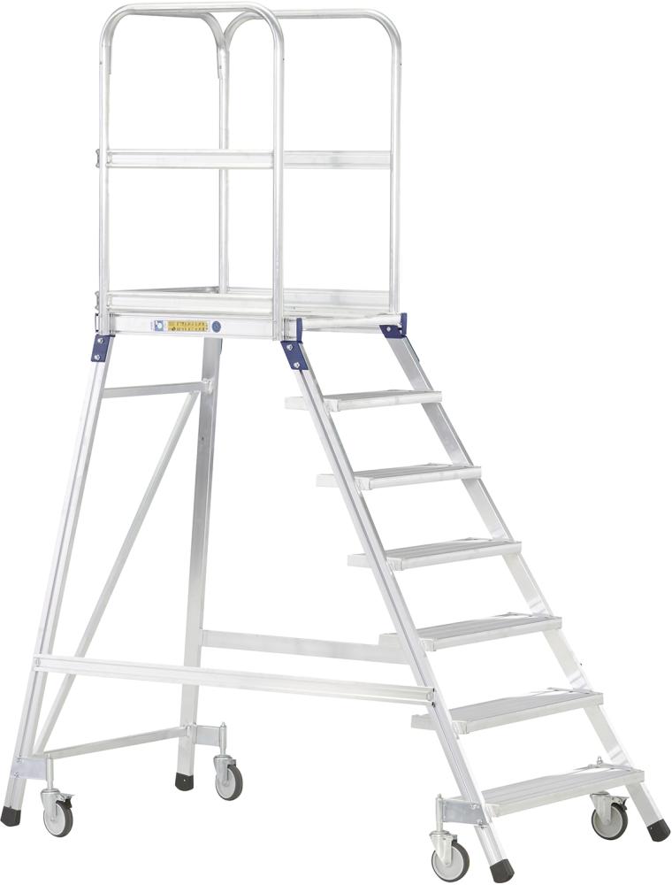 Podesttreppe einseitig 7 Stufen Podesthöhe 1,68 m ZARGES