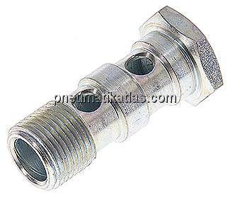 Hohlschraube, 2-fach G 3/8"-43mm, Stahl verzinkt