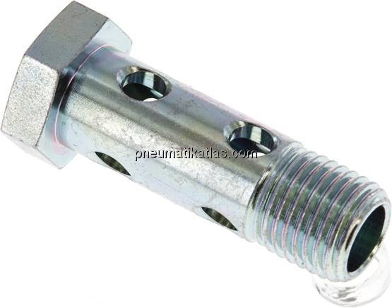 Hohlschraube 2-fach, M 14x1,5, Stahl verzinkt