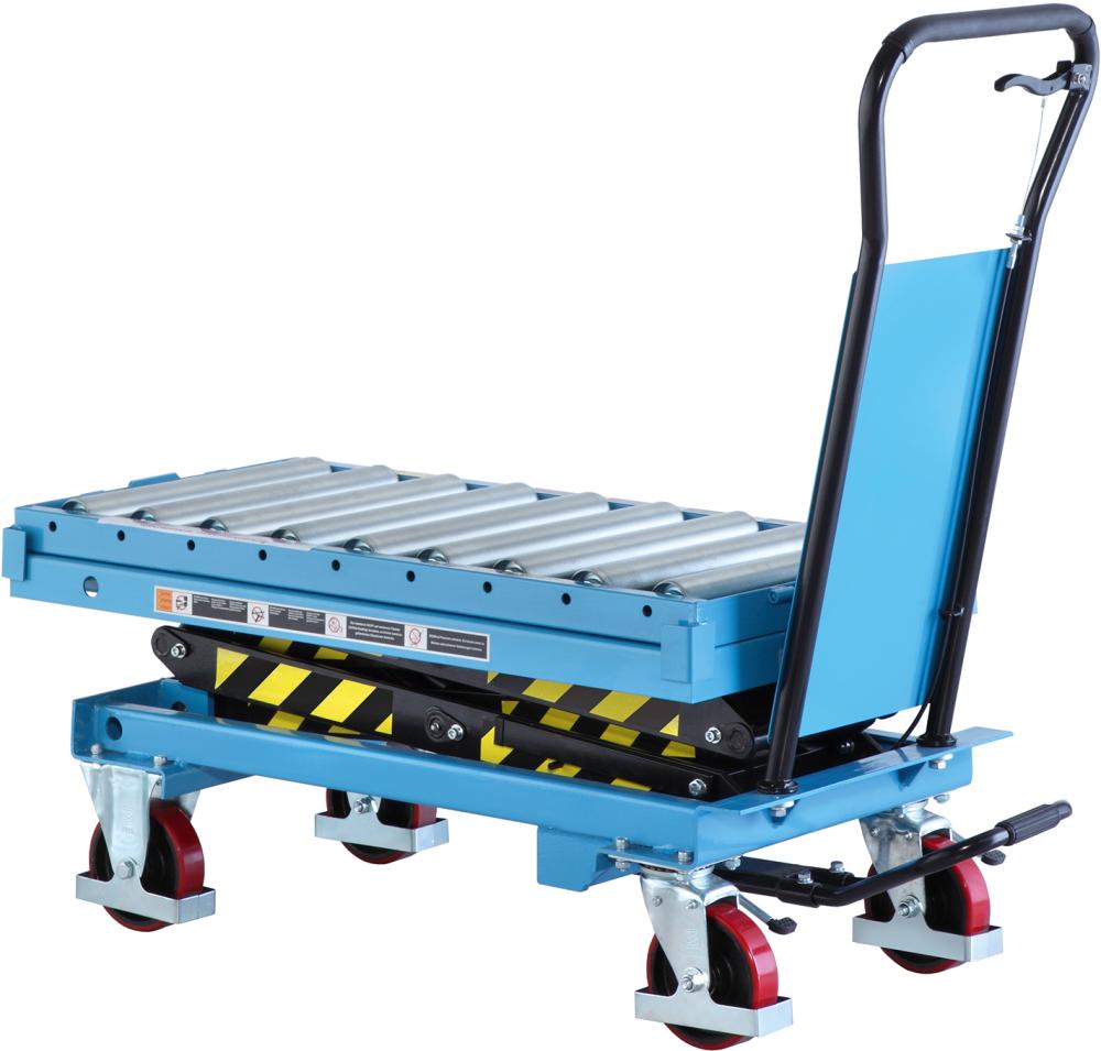 Hubtischwagen m. Rollenb.Tischmaß: 1025x535 300 kg Tragfähigkeit