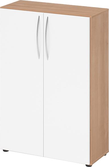 Schrank 4550 BM, 3OH K: Nussbaum / F: Weiß 80x34,6x114,4 cm (BxTxH)