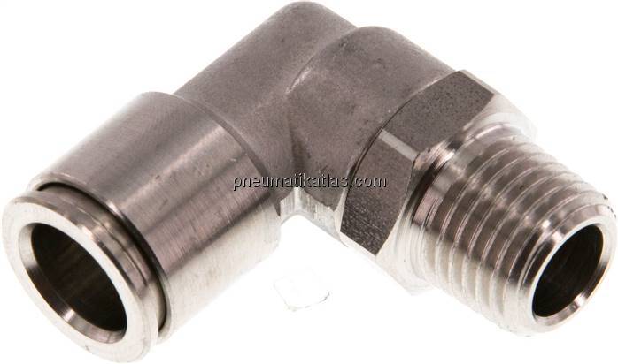 Winkel-Steckanschluss, pos. R 1/4"-10mm, IQS-Edelstahl