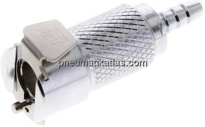 Kupplungsdose (MC) mit Schlauchtülle, Messing verchromt