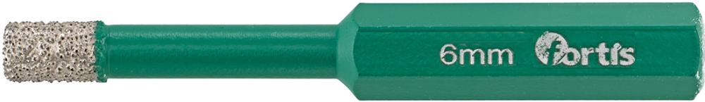Diamantbohrer 6 x 65 mm, sechskant mit Kühlwachs FORTIS